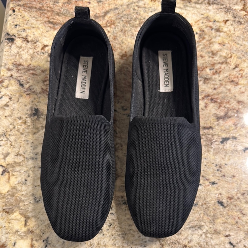 Steve Madden  Black Slip-On Shoes